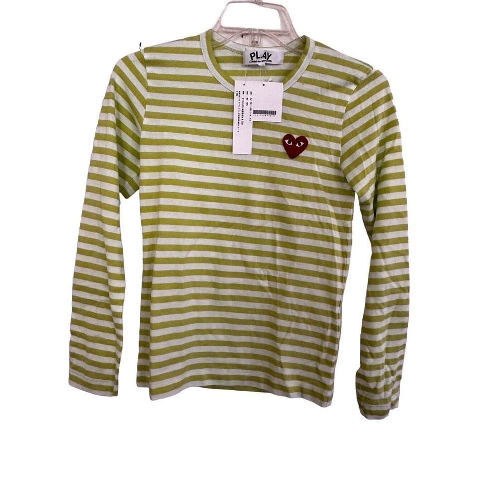 COMME DES GARÇONS PLAY Striped Long-Sleeve T-Shirt Tee Top $140 XS - Picture 5 of 10